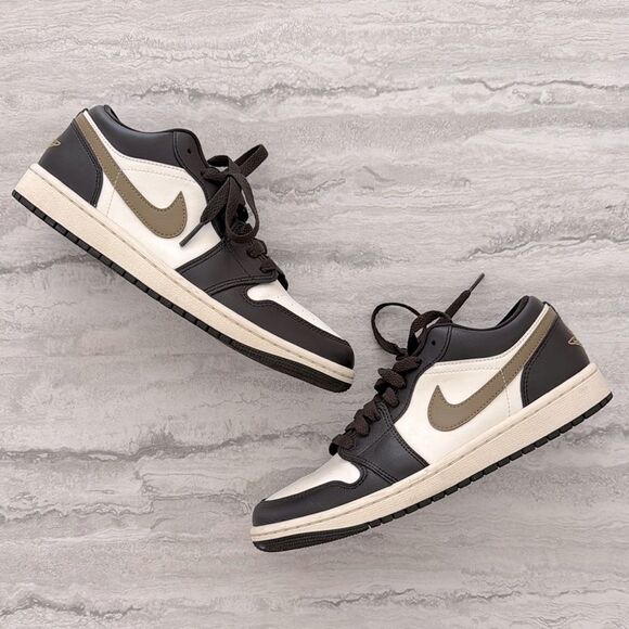 AIR JORDAN 1 Low Shadow Brown Kelp Sneakers - Picture 1 of 7